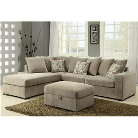 Contemporary Reversible Sectional with Chaise